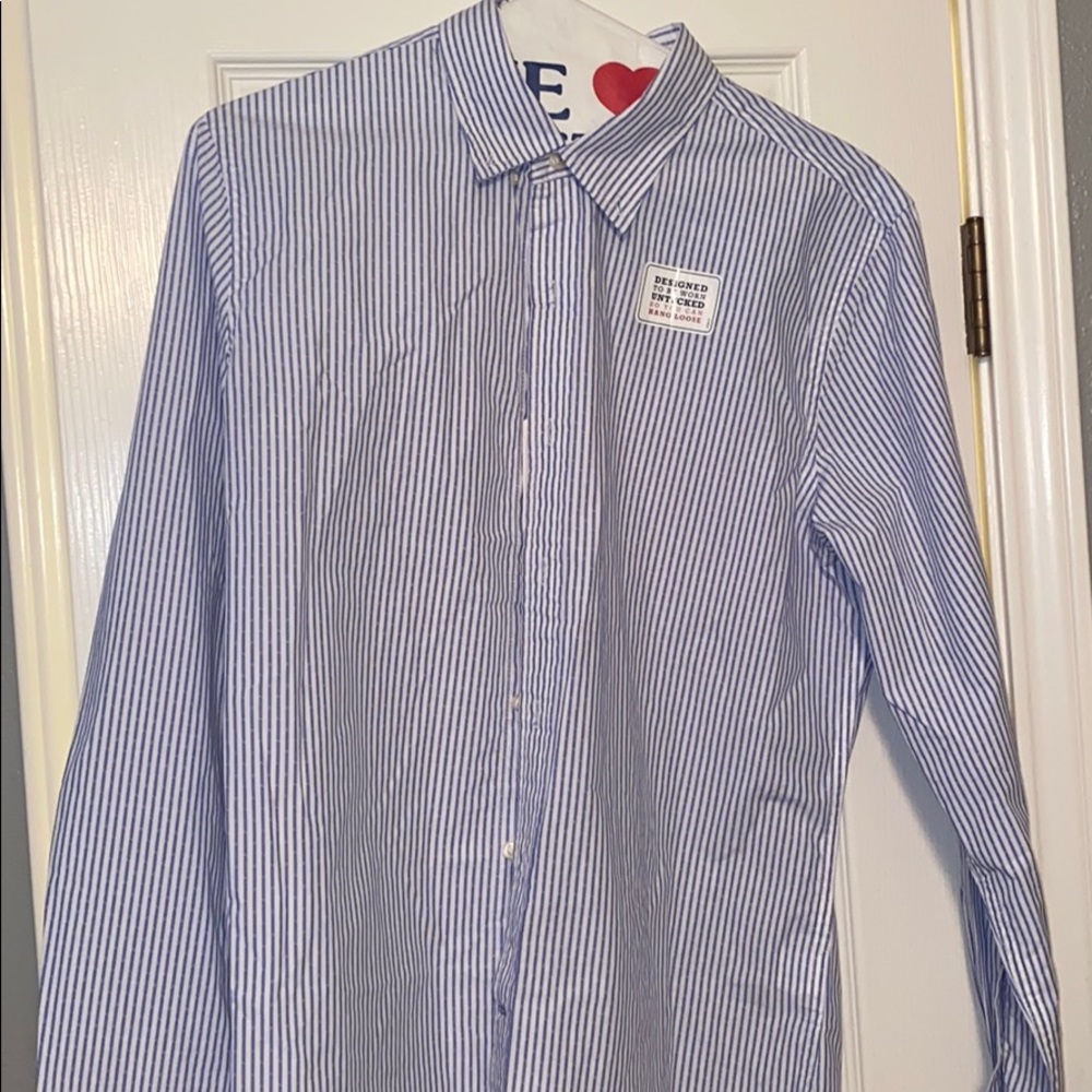 Izod Blue striped dress shirt